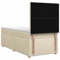 vidaXL Posteľ boxspring s matracom Krémová 90 x 190 cm Látka