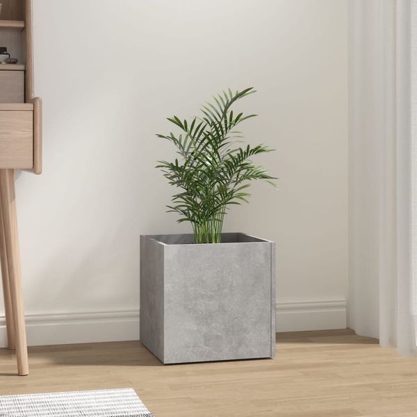 vidaXL Kvetináč betónovo sivý 40x40x40 cm spracované drevo