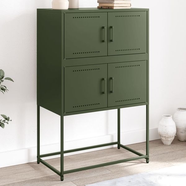 vidaXL Komoda olivovozelená 68,5x38,5x107 cm oceľ