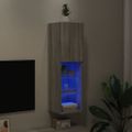 vidaXL TV skrinka s LED svetlami sivá sonoma 30,5x30x102 cm