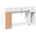 vidaXL Stôl s LED svetlami biely 160x55x91 cm kompozitné drevo