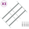 vidaXL Zabezpečovacia mriežka na okná s 3 priečkami 3 ks 430-740 mm