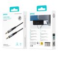 Kábel BWOO AUX 3,5mm - 3,5mm opletený nylon + hliníková zliatina BO-AUX064 čierny