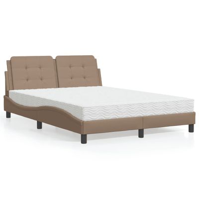 vidaXL Rám postele bez matraca Zadar kapučínová 140x190 cm umelá koža
