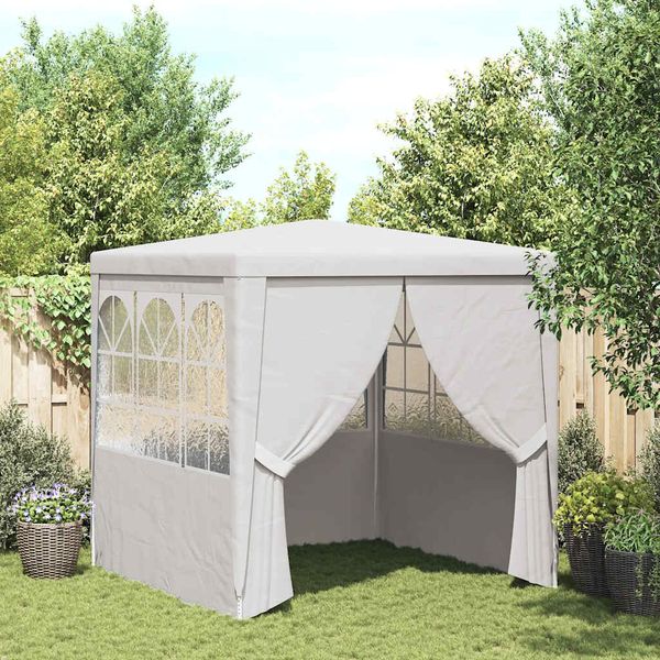 vidaXL Profesionálny párty stan+bočné steny 2,5x2,5 m, biely 90 g/m²