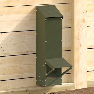 vidaXL Kŕmidlo pre kurčatá Olivová zelená 13 x 12 x 51 cm