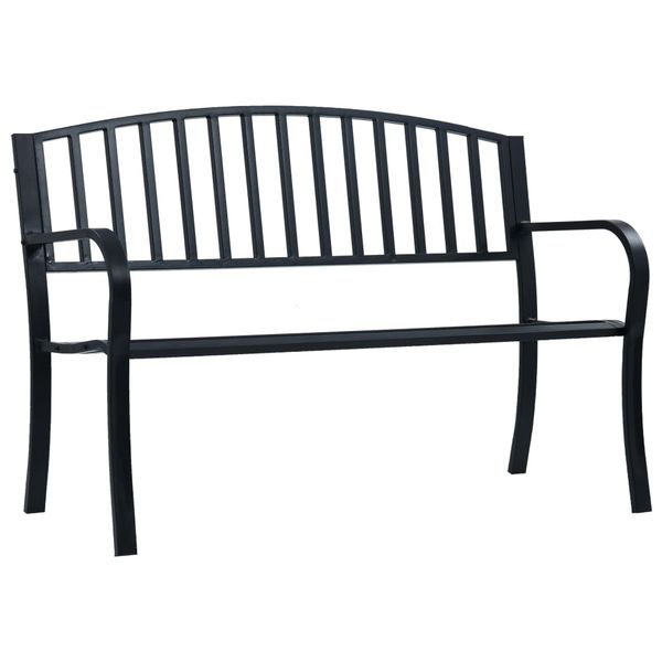 vidaXL Záhradná lavica čierna 120 cm oceľ