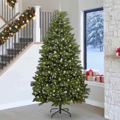 vidaXL Umelý Sklápací Vianočný Stromček Zelená 270 cm PVC a oceľ