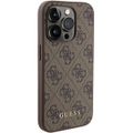 Puzdro Guess pre iPhone 15 Pro 6,1" GUHCP15LG4GFBR hnedé HC PU 4G Metal Logo