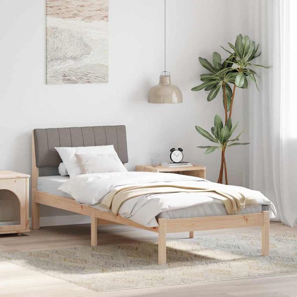 vidaXL Rám postele Hnedá a taupe 75 x 190 cm Borovicový masív
