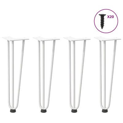 vidaXL Nohy do vlasov pre konferenčný stolík 4 ks, biele 42 cm, masívna oceľ