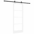 vidaXL Posuvné dvere Biela 83 x 211 cm Masívne borovicové drevo a sklo