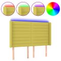 vidaXL Čelo postele s LED zelené 147x16x118/128 cm látka