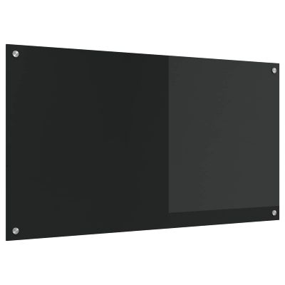 vidaXL Kuchynský obklad Čierna 110 x 60 cm tvrdené sklo