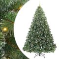 vidaXL Umelý vianočný stromček s 300 LED-i Zelená 240 cm PE a PVC