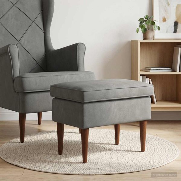 vidaXL Taburetka Tmavosivá 55 x 35 x 41 cm Zamat