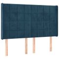 vidaXL Čelo postele so záhybmi tmavomodrá 147x16x118/128 cm zamat