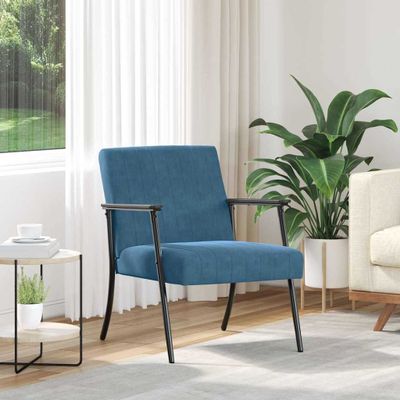 vidaXL kreslo Modrá 59 x 75 x 78 cm Zamat