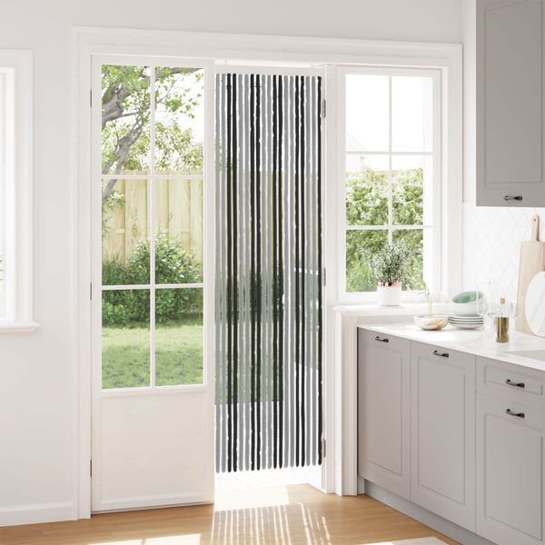 vidaXL Záves proti hmyzu z chenille Šedá a čierna 56 x 200 cm 100% PP