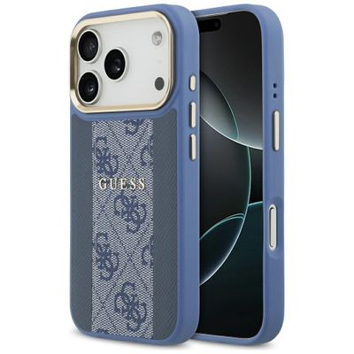 Obal Guess pre iPhone 17 Pro HC MAGSAFE PU W/ 4G PU STRIPE modrý