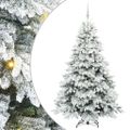 vidaXL Umelý vianočný stromček s 300 LED-i Biela 180 cm PE a PVC