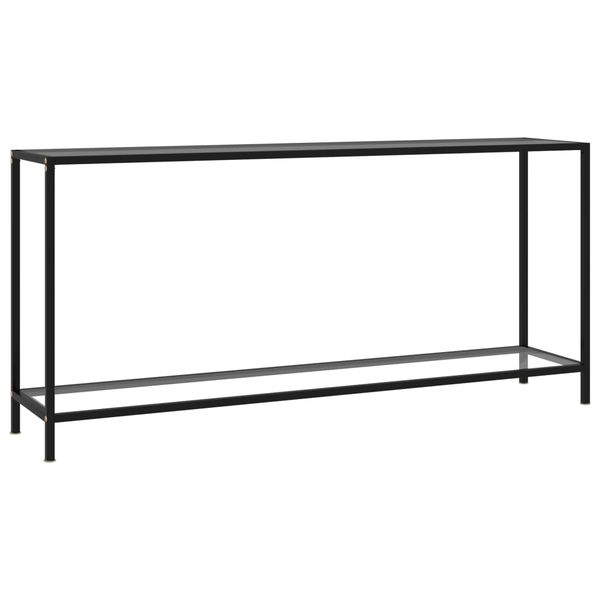 vidaXL Konzolový stolík, priehľadný 160x35x75 cm, tvrdené sklo