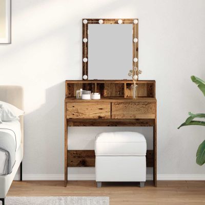 vidaXL Toaletný stolík Staré drevo 80 x 41 x 144.5 cm Kompozitné drevo