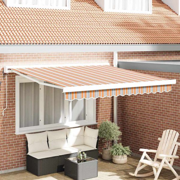 vidaXL Sklopná markíza Viacfarebný 350 x 250 x 165 cm Textil a kov