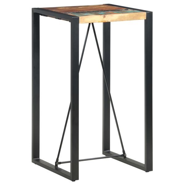 vidaXL Barový stolík 60x60x110 cm masívne recyklované drevo