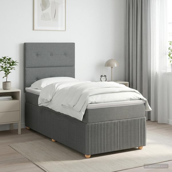 vidaXL Posteľ boxspring s matracom Tmavosivá 80 x 200 cm Látka
