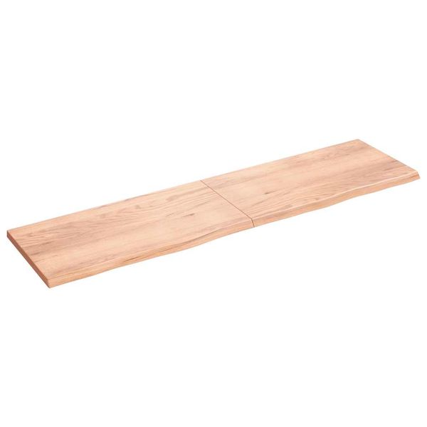 vidaXL Nástenná polica bledohnedá 200x50x(2-4)cm ošetrený masívny dub