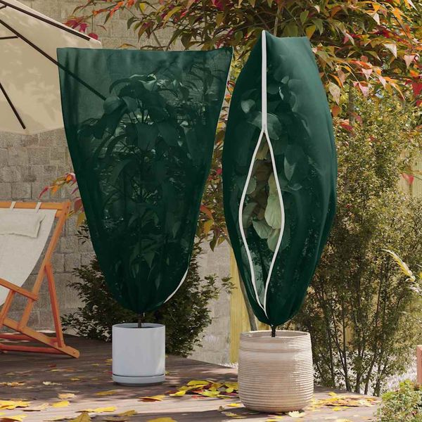 vidaXL Covers na fleece pre ochranu rastlín pred mrazom 5 pcs Zelená