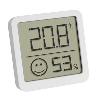 30.5053.02 TFA Digitálny teplomer s vlhkomerom s úrovňou komfortu, biely