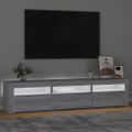 vidaXL TV skrinka s LED svetlami sivý dub sonoma 180x35x40 cm