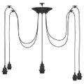 vidaXL Závesná lampa s 6 objímkami E27 čierny kov