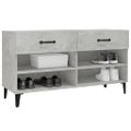 vidaXL Botník betónovo sivý 102x35x55cm spracované drevo