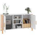 vidaXL Komoda biela 107x38x60 cm spracované drevo