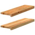 vidaXL Okenný parapet 2 ks svetlohnedá 70x20x2 cm dubový masív