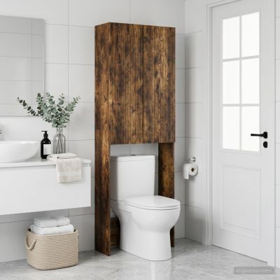 vidaXL Toaletná skriňa ARNHEM Dymový dub 66 x 25,5 x 190 cm