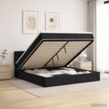 vidaXL Ottoman posteľ s matracom a LED Čierna 140 x 190 cm Zamat