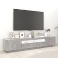 vidaXL TV skrinka s LED svetlami betónovo-sivá 200x35x40 cm