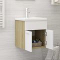 vidaXL Skrinka pod umývadlo biela+sonoma 41x38,5x46cm kompozitné drevo