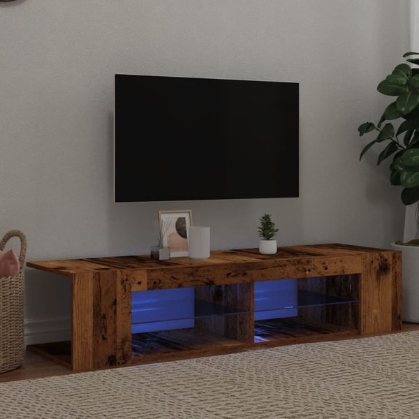 vidaXL TV skrinka s LED staré drevo 135x39x30 cm kompozitné drevo