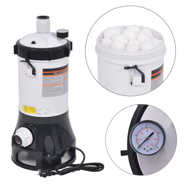 vidaXL Bazénový filter pre bazény, 185 W, 4,4 m³/h