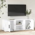 vidaXL TV skrinka lesklá biela 100x31,5x35 cm spracované drevo