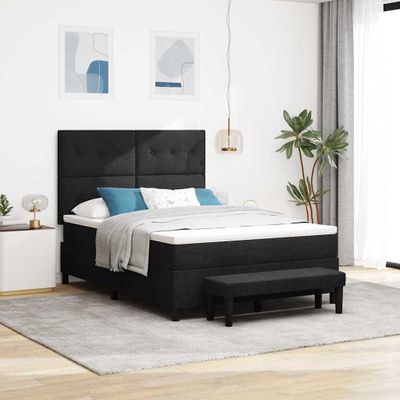 vidaXL Posteľ s pružinovým rámom Čierna 160 x 200 cm látka