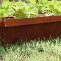 vidaXL Slimáková ohrada 4 ks 100 x 3,5 x 25 cm Hrdzavý