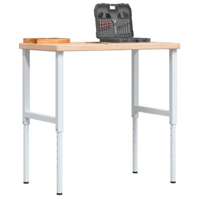 vidaXL Pracovný stôl 100x60x(73-99,5) cm dubový masív obdĺžnikový