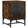 vidaXL Nočné skrinky so sklenenými dverami 2 ks dymový dub 35x37x50 cm