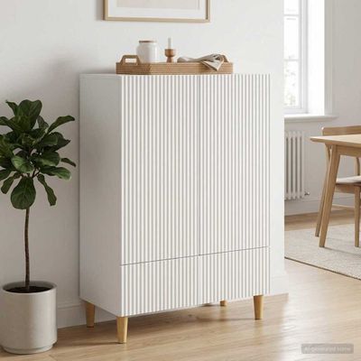 vidaXL Servírovacia skriňa Biela 66 x 34,5 x 95 cm Kompozitné drevo
